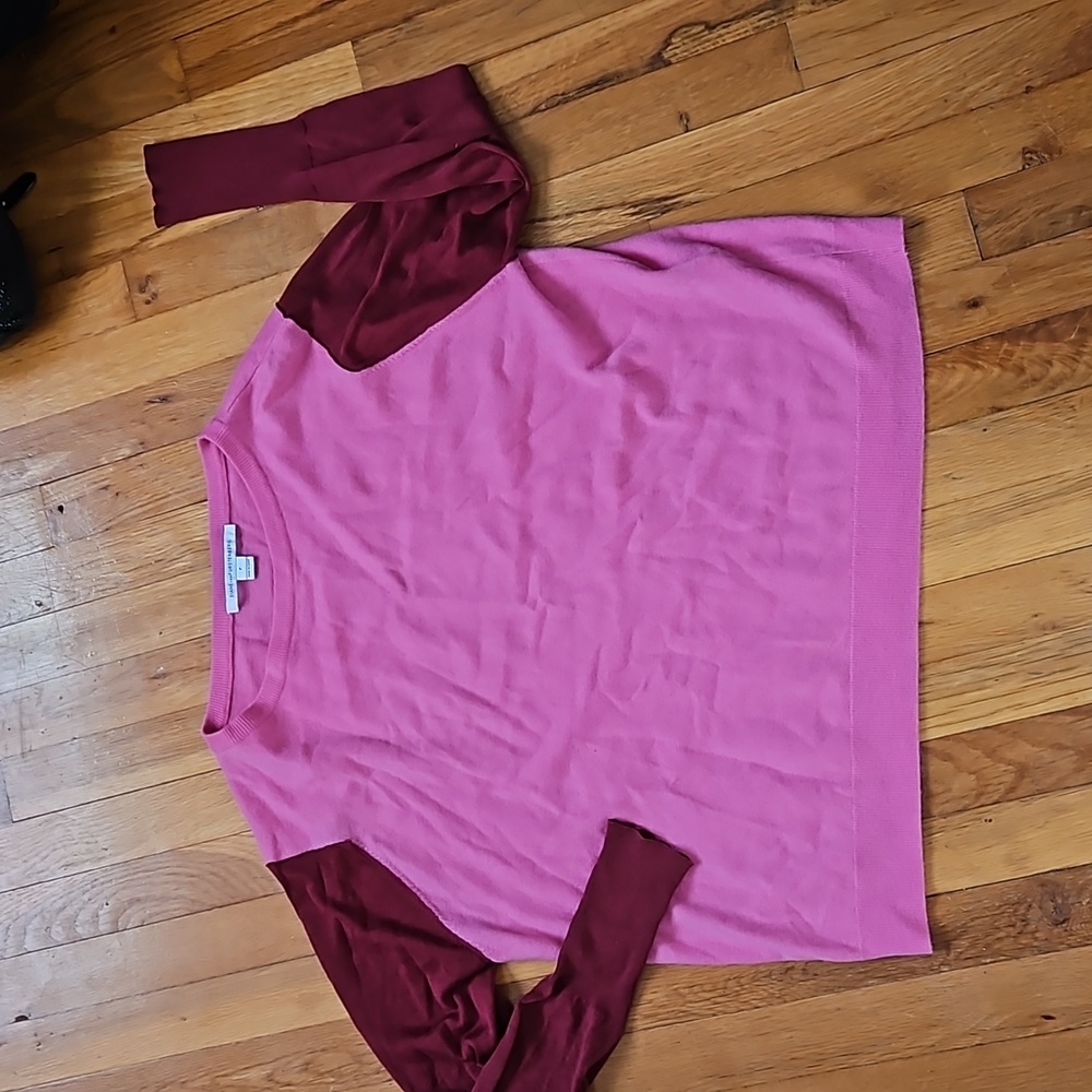 DIANE von FURSTENBERG Bozeman  Color Block silk Wool Cashmere Sweater